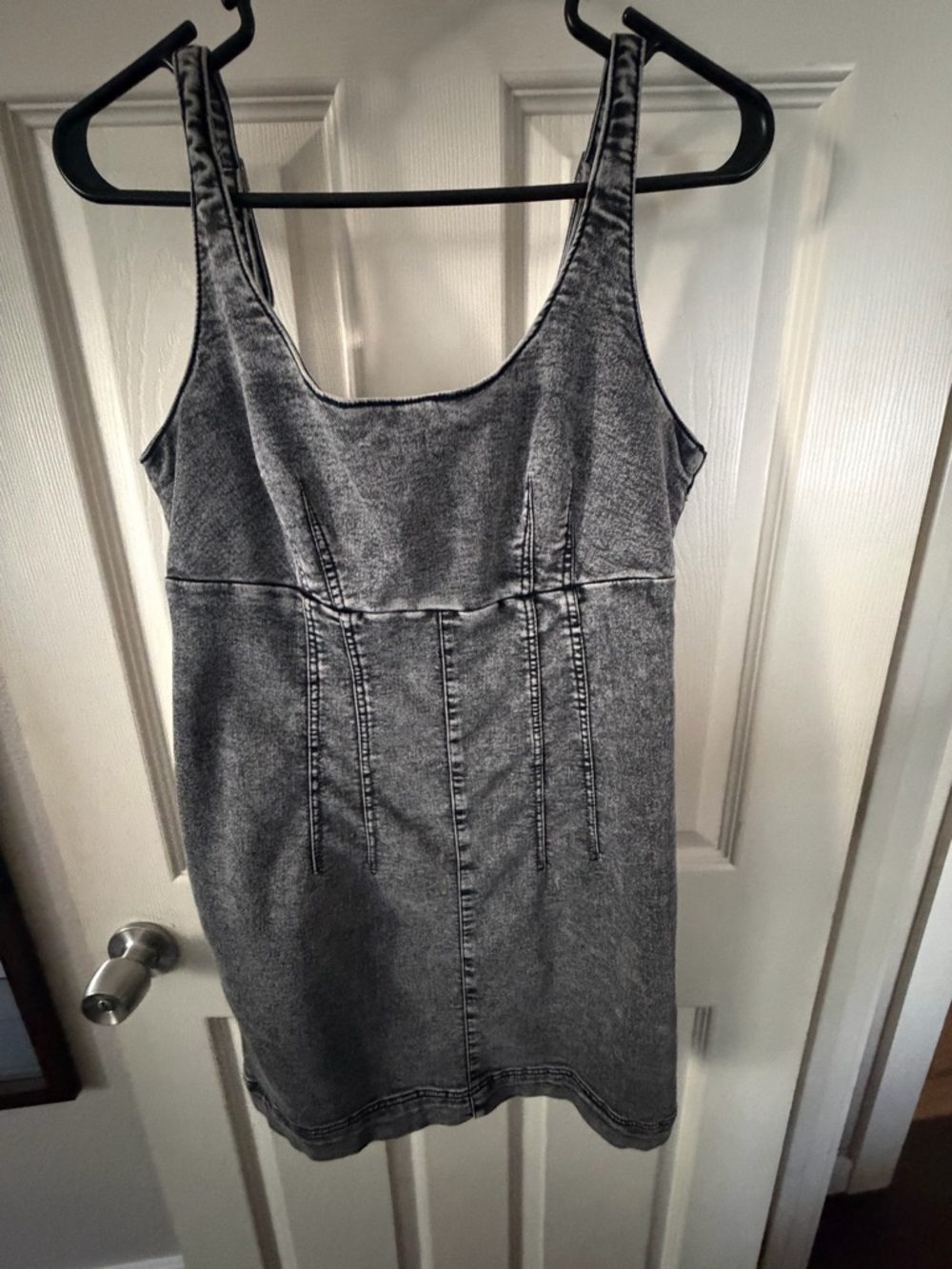 No Boundaries Washed Black Denim Tank Dress